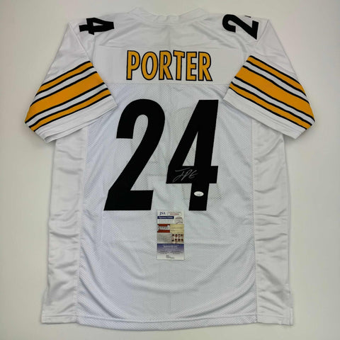 Autographed/Signed Joey Porter Jr. Pittsburgh White Football Jersey JSA COA