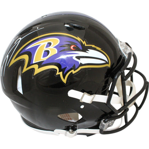 Ray Lewis Autographed Baltimore Ravens Authentic Speed Helmet Beckett 29519