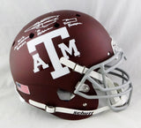 Johnny Manziel Signed A&M Maroon Schutt F/S Authentic Helmet W/3 Insc-JSA W Auth