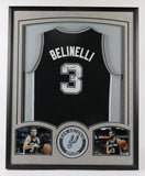 Marco Belinelli Signed Spurs 34x42 Framed Jersey "2016 NBA Champs!" (PSA Holo)