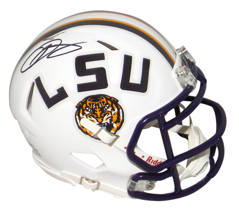 ODELL BECKHAM JR AUTOGRAPHED SIGNED LSU TIGERS WHITE SPEED MINI HELMET JSA