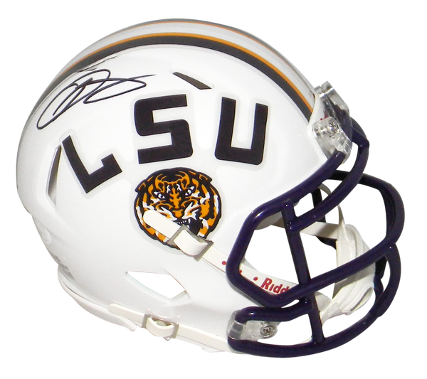 ODELL BECKHAM JR AUTOGRAPHED SIGNED LSU TIGERS WHITE SPEED MINI HELMET JSA