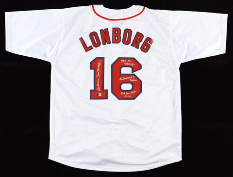 Jim Lonborg Signed Boston Red Sox Jersey 3 different Inscriptions (Beckett)