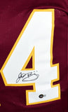 John Riggins Autographed Burgundy Pro Style Jersey- Beckett W Hologram *Black