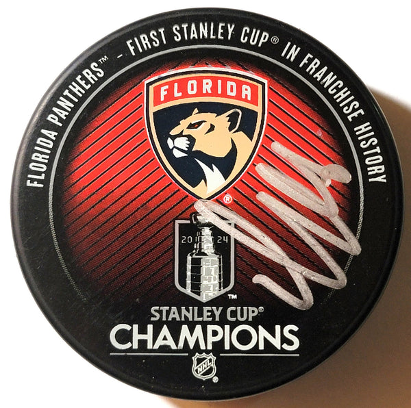 Aleksander Barkov Signed Florida Panthers 2024 Stanley Cup Hockey Puck Beckett 2