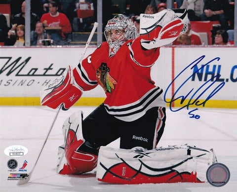 Corey Crawford Signed Chicago Blackhawks 8x10 Photo (JSA COA)2xStanley Cup Champ