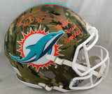 Ricky Williams Signed Dolphins F/S Camo Authentic Helmet w/SWED - Beckett W Auth