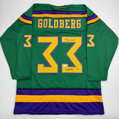 Autographed/Signed Shaun Weiss Greg Goldberg The Mighty Ducks Jersey BAS COA