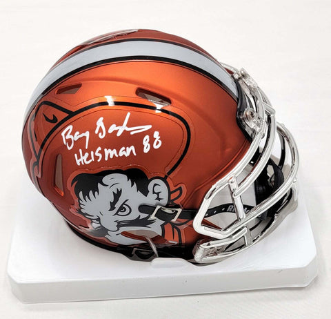 Barry Sanders Signed Oklahoma State Pistol Pete Mini Helmet Heisman 88 Beckett