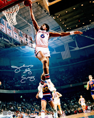 JULIUS "DR. J" ERVING AUTOGRAPHED 16X20 PHOTO 76ERS BECKETT WITNESS 232709