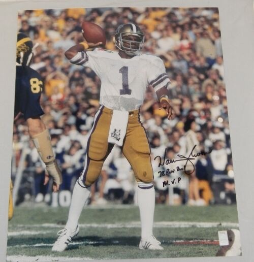 WARREN MOON AUTOGRAPHED SIGNED WASHINGTON HUSKIES 16x20 PHOTO GTSM