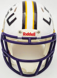 ODELL BECKHAM JR. AUTOGRAPHED LSU WHITE SPEED MINI HELMET BECKETT WITNESS 235090