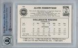 Alvin Robertson Autographed 1984-85 Star 75 Trading Card Beckett 47157