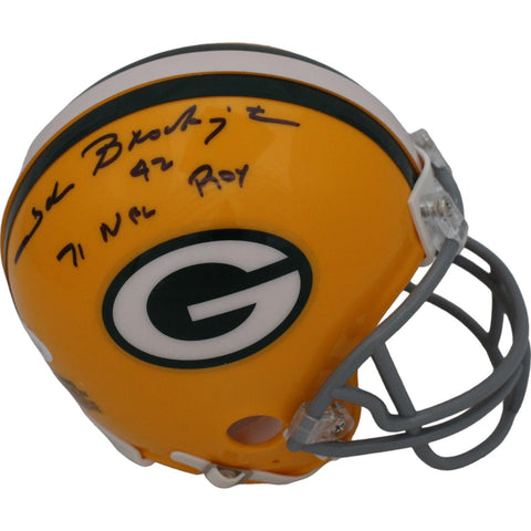 John Brockington Signed Green Bay Packers Mini Helmet NFL ROY JSA 46021