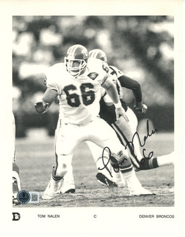 Tom Nalen Autographed/Signed Denver Broncos 8x10 Photo BAS 45116