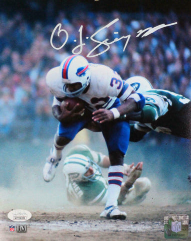 OJ Simpson Autographed Buffalo Bills Falling Down 8x10 HM Photo- JSA W *White