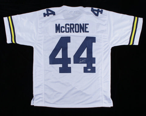 Cameron McGrone Signed Michigan Wolverines Jersey (Beckett COA) Patriots LB