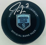 JORDAN EBERLE Autographed Seattle Kraken Inaugural Season Official Puck FANATICS