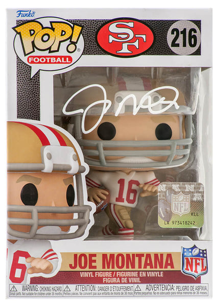 Joe Montana Signed San Francisco 49ers NFL Funko Pop Doll #216 - (FANATICS COA)