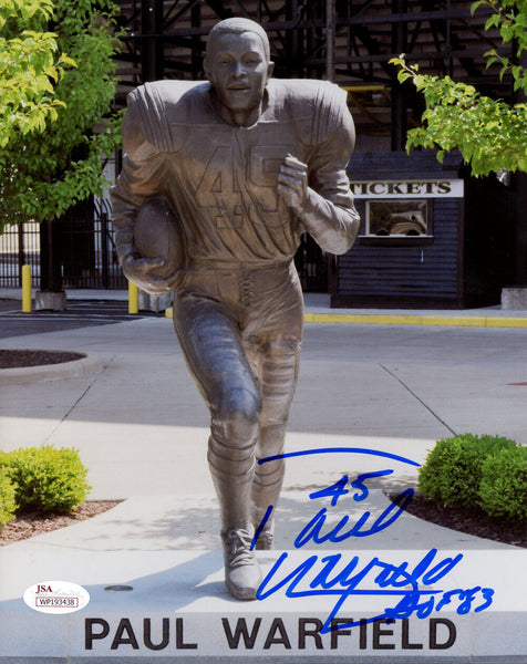 Paul Warfield Autographed Cleveland Browns 8x10 Photo HOF JSA 48300