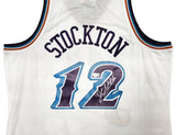 JAZZ JOHN STOCKTON AUTOGRAPHED WHITE M&N 1996-97 JERSEY XXL BECKETT 224353