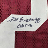 Autographed/Signed Fred Biletnikoff CHOF 91 Florida State FSU Red Jersey JSA COA