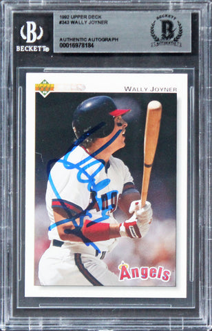 Angels Wally Joyner Authentic Signed 1992 Upper Deck #343 Card BAS Slabbed