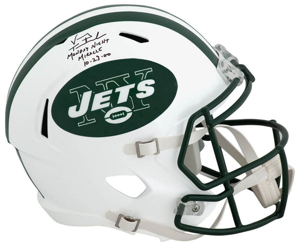 Vinny Testaverde Signed Jets Full Size Rep Helmet w/Monday Night Miracle -SS COA