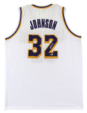 Magic Johnson Authentic Signed White Pro Style Jersey Autographed BAS Witnessed