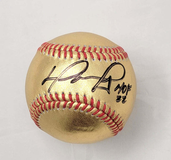 David Ortiz Signed Boston Red Sox MLB Gold Baseball W/ HOF 22 Beckett Witnessed