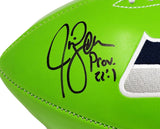 JIM ZORN AUTOGRAPHED SEATTLE SEAHAWKS GREEN LOGO FOOTBALL MCS HOLO STOCK #211070