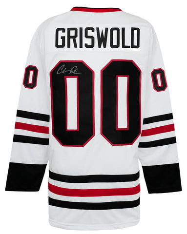 Chevy Chase Signed Griswold #00 White Custom Hockey Jersey - (SCHWARTZ COA)