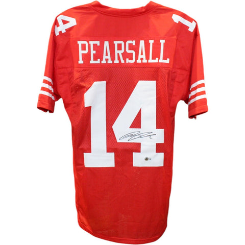 Ricky Pearsall Autographed/Signed Pro Style Red XL Jersey Beckett 48426