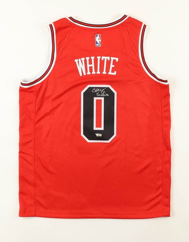 Coby White Signed Bulls Custom Jersey (Fanatics) Chicago's 1st Rd Pk 2019