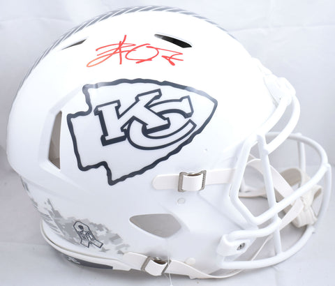 Travis Kelce Signed Chiefs F/S Salute 2024 Speed Authentic Helmet - Beckett W