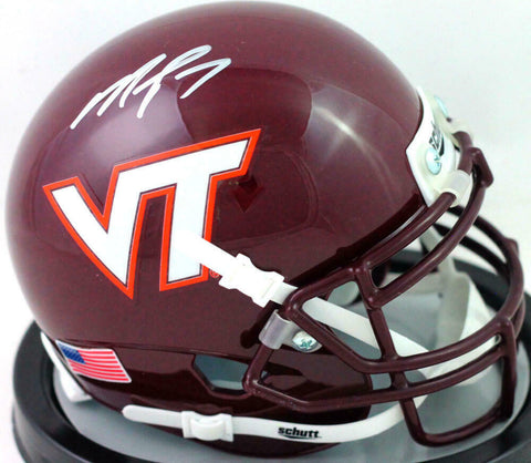 Michael Vick Autographed Virginia Tech Schutt Mini Helmet - JSA W Auth *Silver