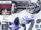 Steve Grogan/John Hannah HOF Signed/Inscribed 8x10 B/W Photo Patriots JSA 191772