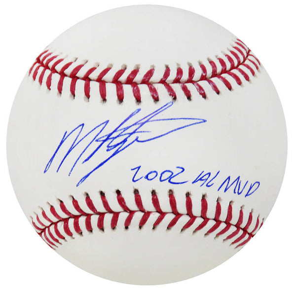 Miguel Tejada Signed Rawlings Official MLB Baseball w/2002 AL MVP (SCHWARTZ COA)