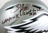 Brian Dawkins Signed Eagles F/S Flash Speed Authentic Helmet w/2 insc.-BAW Holo