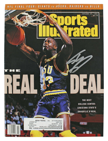 LSU Shaquille O'Neal Signed 1991 Sports Illustrated Magazine BAS Wit #2W010540