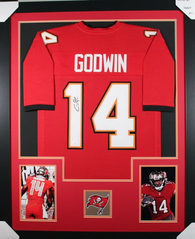 CHRIS GODWIN (Buccaneers red TOWER) Signed Autographed Framed Jersey JSA