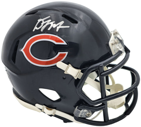 DJ MOORE AUTOGRAPHED CHICAGO BEARS BLUE SPEED MINI HELMET BECKETT WITNESS 224750