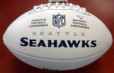 BYRON MAXWELL AUTOGRAPHED WHITE LOGO FOOTBALL SEATTLE SEAHAWKS MCS HOLO 76412