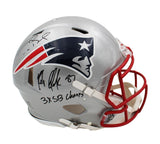 Rob Gronkowski & Tom Brady Signed New England Patriots Speed Auth Helmet - Insc