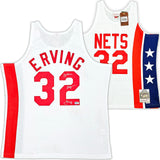 ABA NETS JULIUS DR. J ERVING AUTOGRAPHED AUTHENTIC M&N 1973-74 JERSEY XL BECKETT