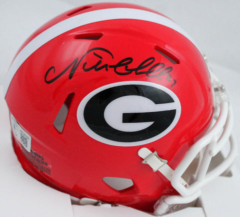 Nick Chubb Autographed Georgia Bulldogs Speed Mini Helmet-Beckett W Hologram