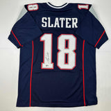 Autographed/Signed Matthew Slater New England Blue Jersey Beckett BAS COA