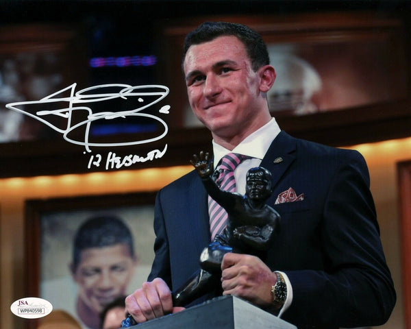 JOHNNY MANZIEL SIGNED AUTOGRAPHED TEXAS A&M AGGIES 8x10 PHOTO JSA W/ 12 HEISMAN