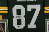 JORDY NELSON (Packers green SKYLINE) Signed Autographed Framed Jersey Beckett