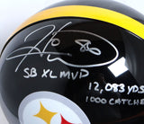 Hines Ward Autographed Steelers F/S Pro Line Helmet w/ 3 Insc- JSA W Auth